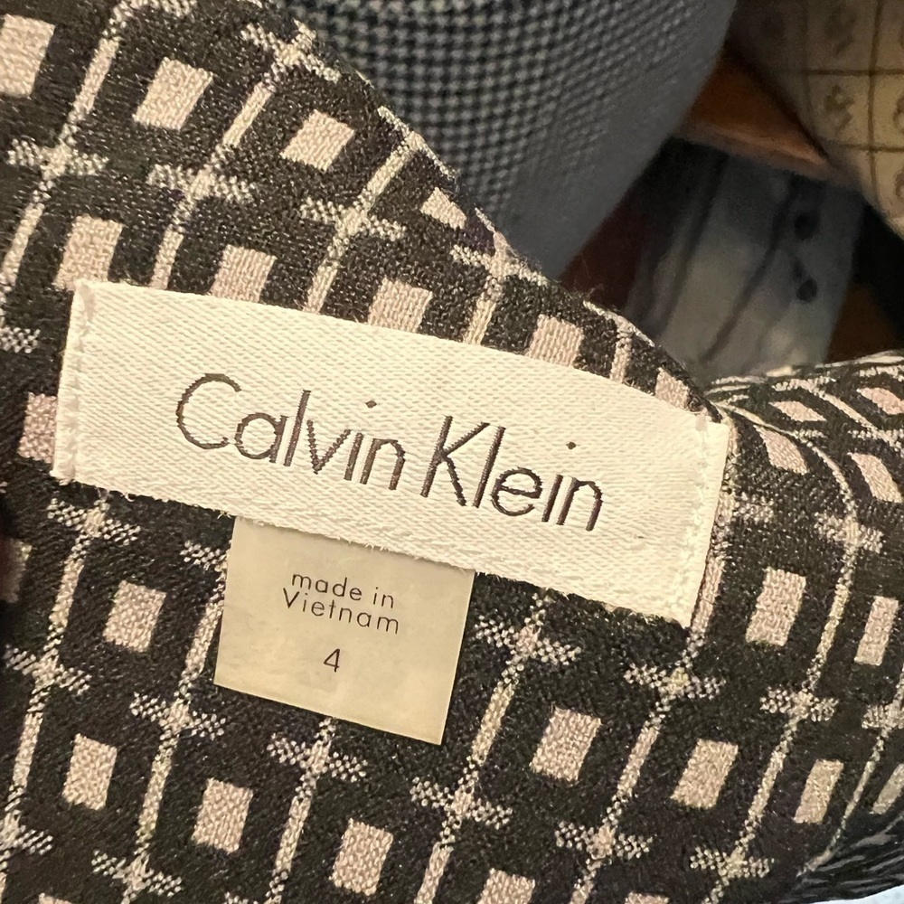 CALVIN KLEIN Black & White Check Shift Dress - Picture 7 of 8
